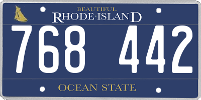 RI license plate 768442