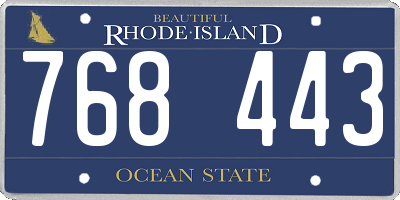 RI license plate 768443