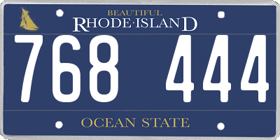 RI license plate 768444