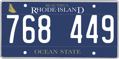 RI license plate 768449