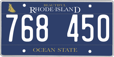 RI license plate 768450