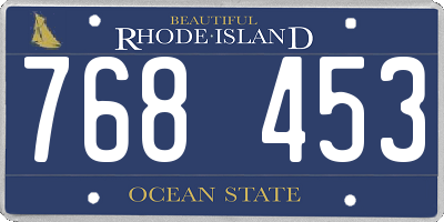 RI license plate 768453