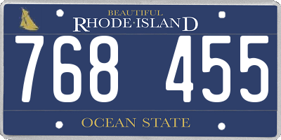 RI license plate 768455