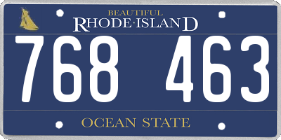RI license plate 768463