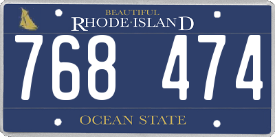 RI license plate 768474
