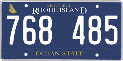 RI license plate 768485