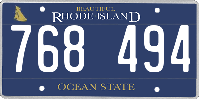 RI license plate 768494