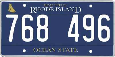 RI license plate 768496