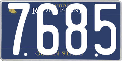 RI license plate 7685