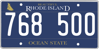 RI license plate 768500