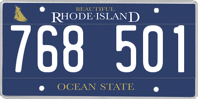RI license plate 768501