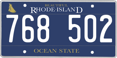 RI license plate 768502