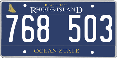 RI license plate 768503