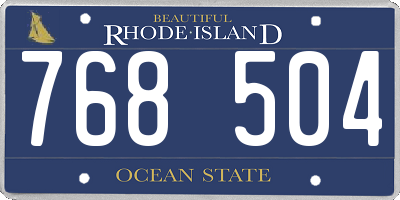 RI license plate 768504
