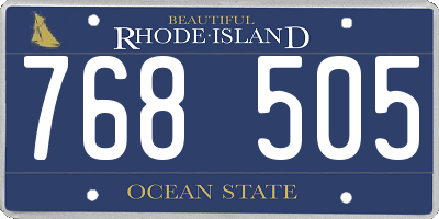 RI license plate 768505