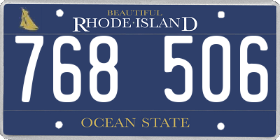 RI license plate 768506