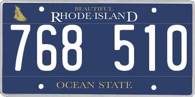 RI license plate 768510