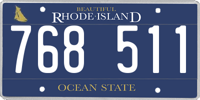 RI license plate 768511