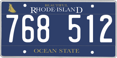 RI license plate 768512