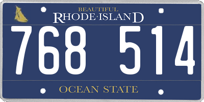 RI license plate 768514