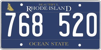 RI license plate 768520