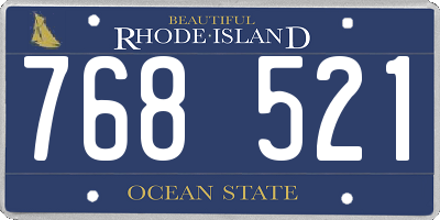 RI license plate 768521