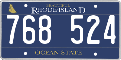 RI license plate 768524