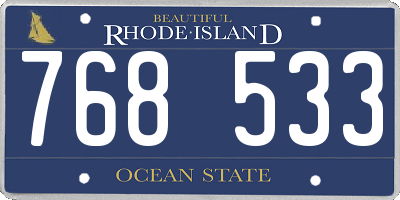 RI license plate 768533