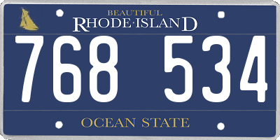 RI license plate 768534