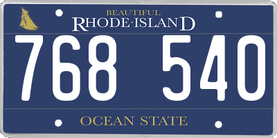 RI license plate 768540