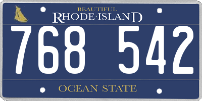 RI license plate 768542