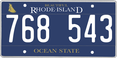 RI license plate 768543
