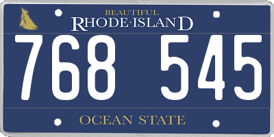 RI license plate 768545