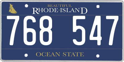 RI license plate 768547