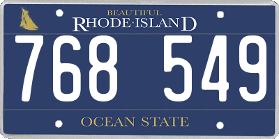 RI license plate 768549