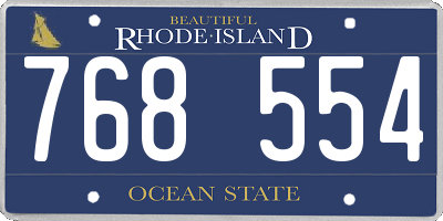 RI license plate 768554