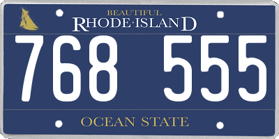 RI license plate 768555