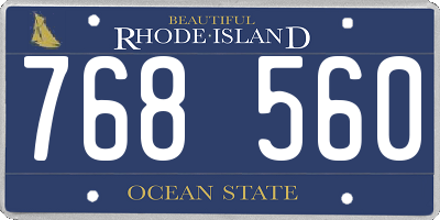 RI license plate 768560