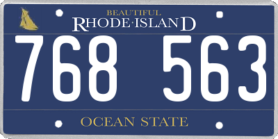 RI license plate 768563