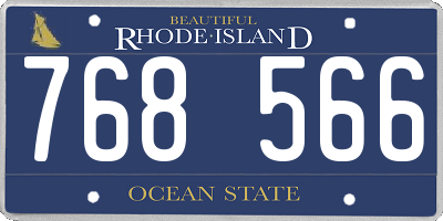RI license plate 768566