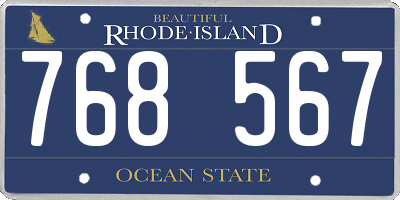 RI license plate 768567