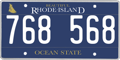 RI license plate 768568