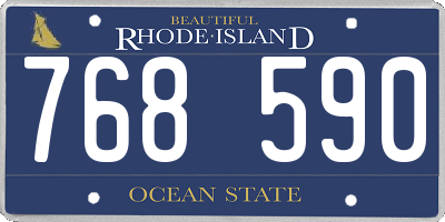 RI license plate 768590