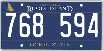 RI license plate 768594