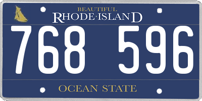 RI license plate 768596