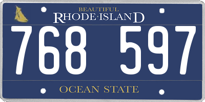 RI license plate 768597