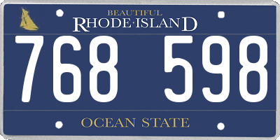 RI license plate 768598