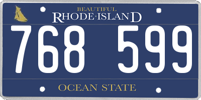 RI license plate 768599