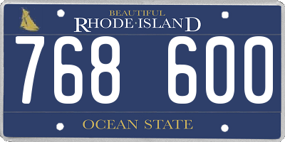 RI license plate 768600