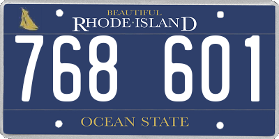 RI license plate 768601